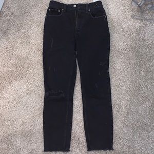 Abercrombie & Fitch The Mom High Rise Black Jeans